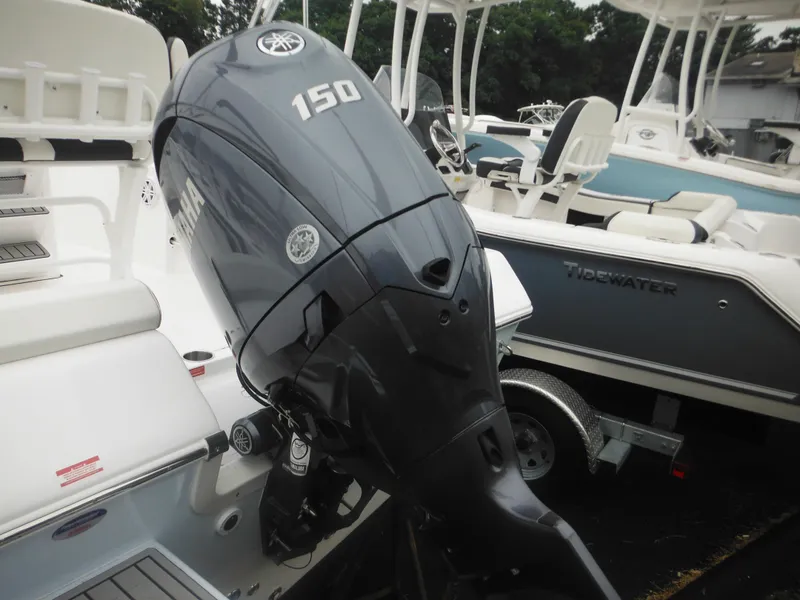 Slide: The Image of 2025 Tidewater 198 CC Adventure boat with Yamaha 150 outboard motor. - 4