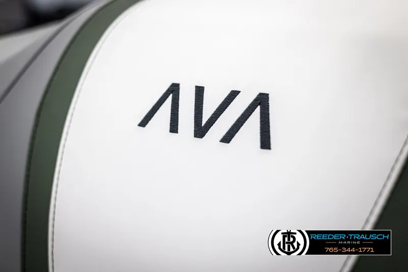 Slide: The Image of Close-up of 2025 Avalon Catalina Entertainer seat with logo detail. - 32