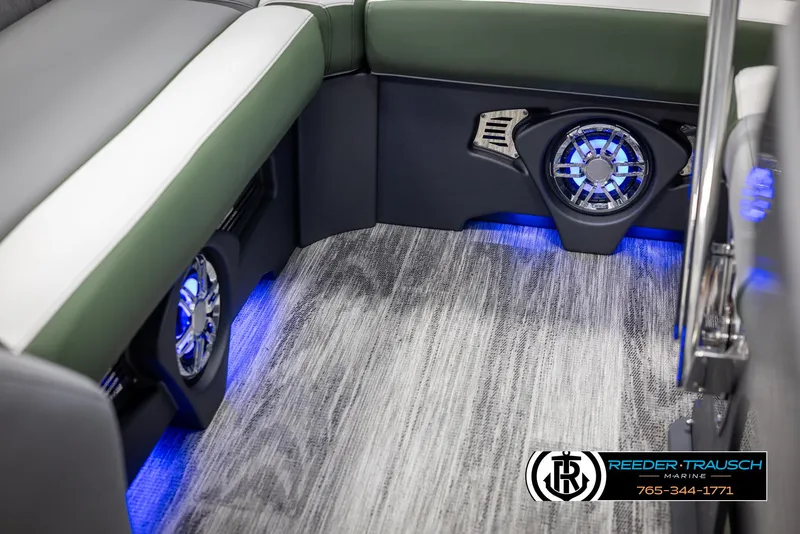 Slide: The Image of 2025 Avalon Catalina Entertainer interior with LED lighting and modern speaker system. - 39