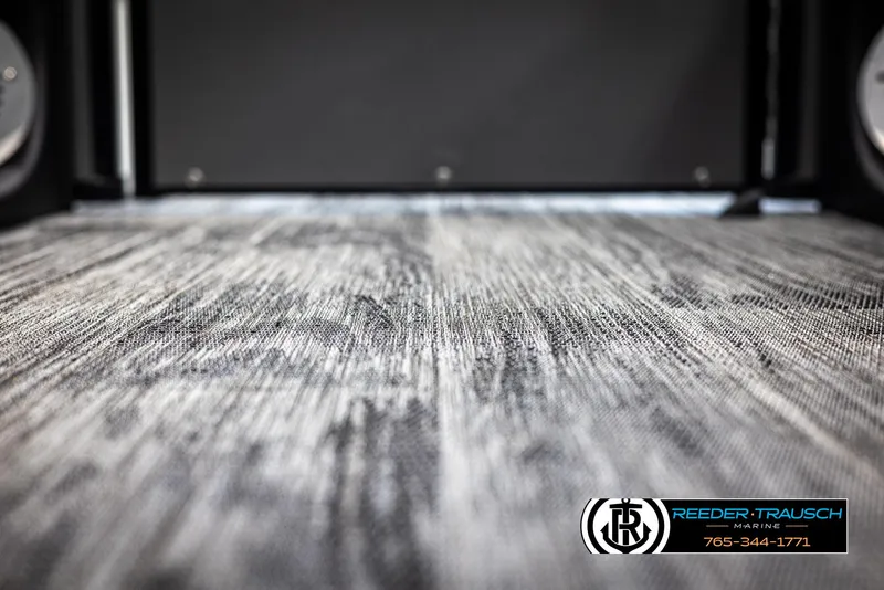 Slide: The Image of Avalon Catalina Entertainer 2025 boat flooring with textured design, Reeder-Trausch Marine logo. - 41