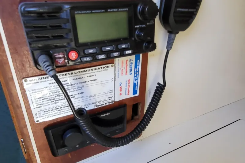 Slide: The Image of Marine radio equipment on a 1979 Pearson 365 Sloop sailboat. - 37