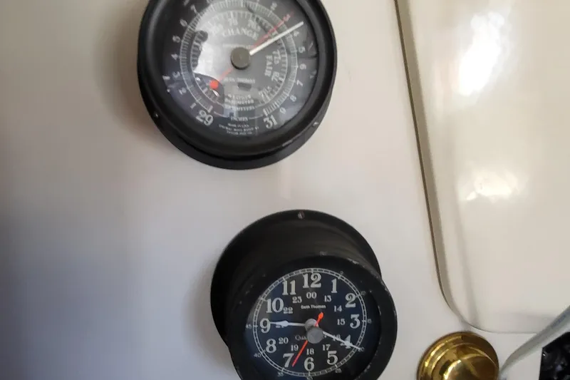Slide: The Image of Close-up of gauges on a 1979 Pearson 365 Sloop sailboat. - 38