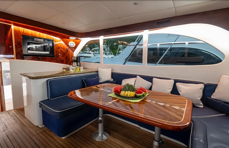 Slide: The Image of Luxurious interior of 2025 Maverick Yachts Costa Rica 50 with elegant dining area. - 5