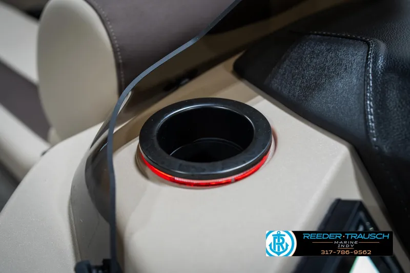 Slide: The Image of 2025 Bennington 21 SLS boat interior with illuminated cup holder. - 35