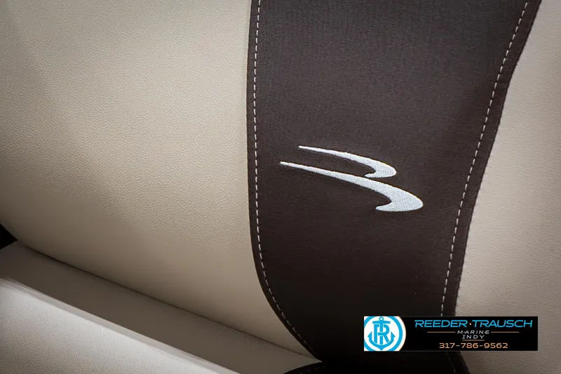 Slide: The Image of 2025 Bennington 21 SLS boat seat with logo detail. - 40