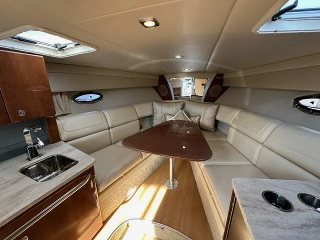 Slide: The Image of Interior of 2016 Formula 350 Sun Sport yacht with luxurious seating and modern amenities. - 38