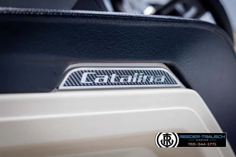 Slide: The Image of 2025 Avalon Catalina VRB interior detail with logo, featuring sleek design and branding. - 34