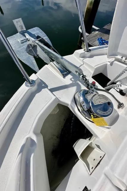 Slide: The Image of 2024 Beneteau Antares 9 boat anchor system and deck details. - 17