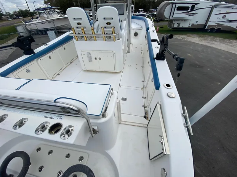 Slide: The Image of 2008 Century 2901 Center Console boat interior with seating and storage compartments. - 31