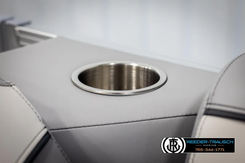 Slide: The Image of Avalon VEN QL 2025 boat cup holder with sleek design and stitching detail. - 37