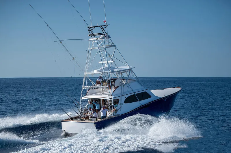 The Image of 2025 Maverick Yachts Costa Rica 50 cruising on open sea, showcasing sleek design and performance. - 1