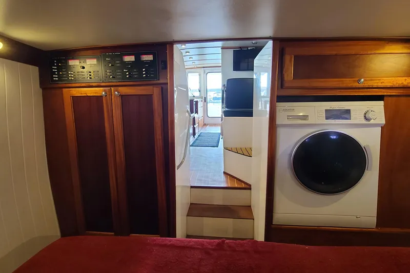 Slide: The Image of Interior of 2018 Great Harbour TT35 boat with washer and control panels. - 10