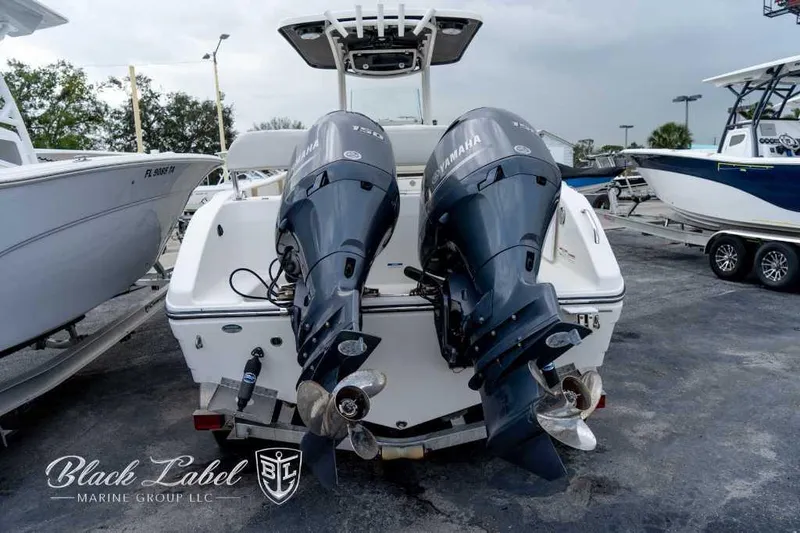 Slide: The Image of 2017 Century 2600 boat with dual Yamaha outboard motors at Black Label Marine Group. - 3