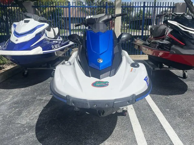 Slide: The Image of 2017 Yamaha WaveRunner EX jet ski in parking lot, front view. - 4