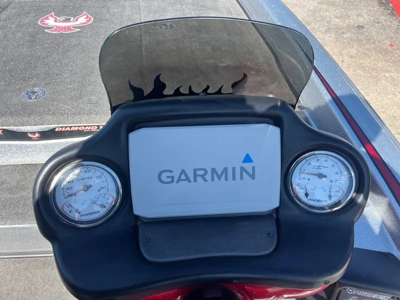Slide: The Image of Dashboard of 2015 Phoenix 819 Pro boat with Garmin GPS and gauges. - 20