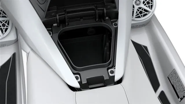 Slide: The Image of 2025 Yamaha Marine Waverunner FX Cruiser SVHO storage compartment with audio system. - 10