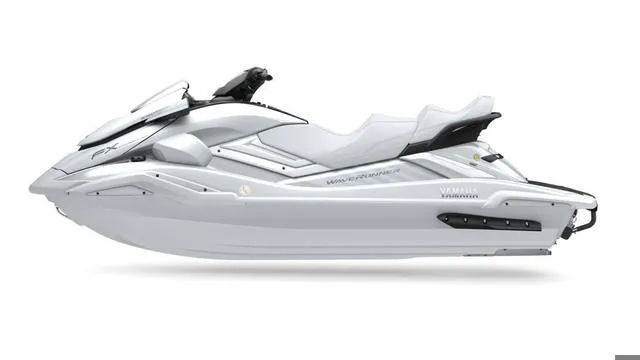Slide: The Image of 2025 Yamaha Marine Waverunner FX Cruiser SVHO with audio, sleek white design. - 3