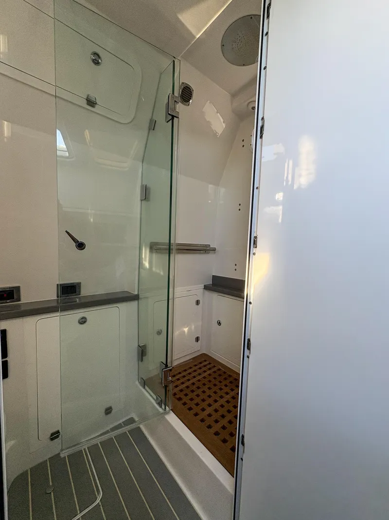 Slide: The Image of Luxurious bathroom in 2023 HCB 53 Sueños yacht with glass shower and modern fixtures. - 50