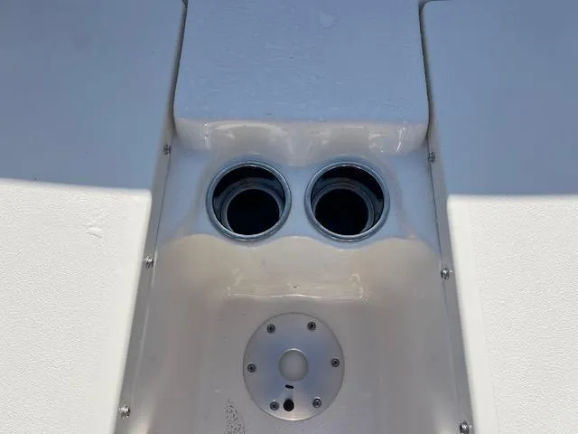 Slide: The Image of Key West 203 FS 2025 boat cup holders and mount area. - 10