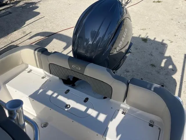 Slide: The Image of 2025 Key West 203 FS boat with Yamaha engine, rear seating view. - 3