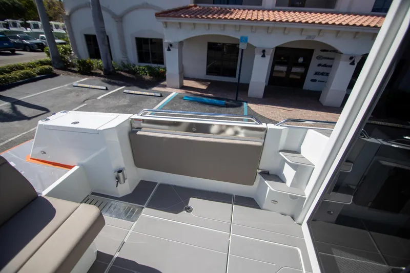 Slide: The Image of 2025 Quarken 35 Cabin boat interior with seating and modern design. - 21