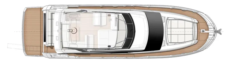 Slide: The Image of Top view layout of a 2015 Prestige 520 yacht, showcasing deck and interior design. - 37