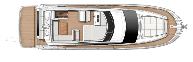 Slide: The Image of Top view layout of a 2015 Prestige 520 yacht, showcasing interior and deck design. - 38