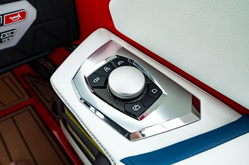 Slide: The Image of 2025 Nautique Super Air Nautique GS20 control panel with sleek design and modern features. - 35