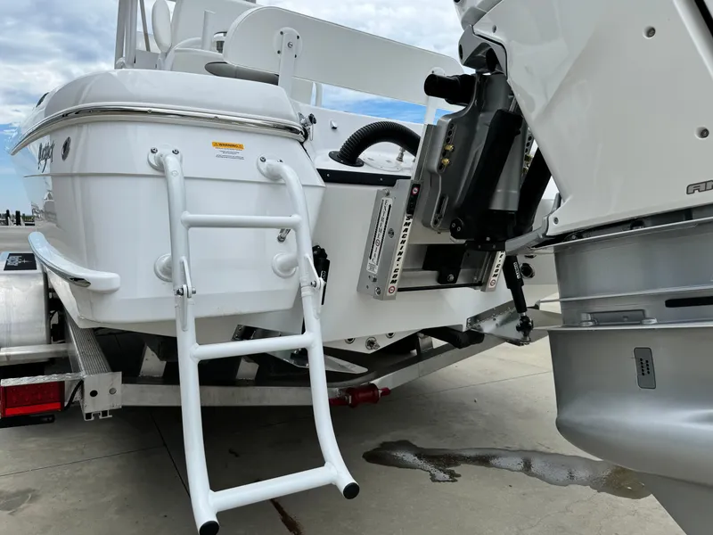 Slide: The Image of 2025 BlackJack 256 Coastal boat with ladder and motor on trailer. - 31