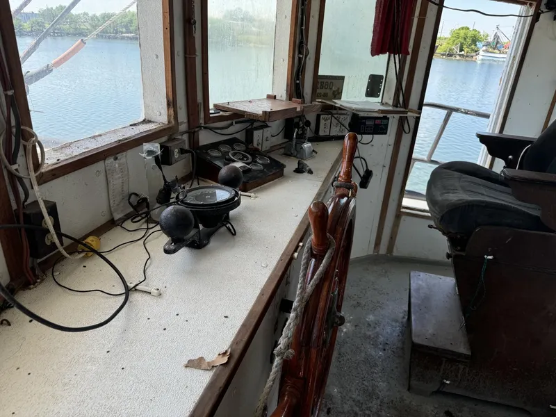Slide: The Image of Interior of a 1972 commercial shrimp freezer trawler's control room with navigational equipment. - 9