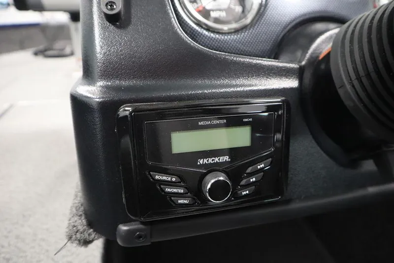 Slide: The Image of Kicker media center in 2025 Lowe 1775 FM WT boat dashboard. - 30