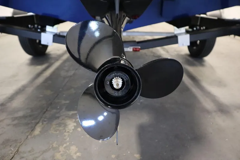 Slide: The Image of Propeller of 2025 Lowe 1775 FM WT boat on trailer. - 43
