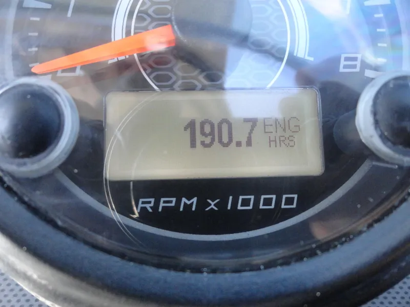 Slide: The Image of Close-up of 2017 Yamaha AR195 engine hour meter displaying 190.7 hours. - 9