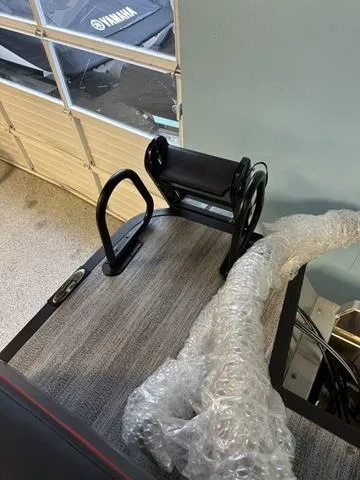 Slide: The Image of 2025 Bennington 24 MFB boat interior with wrapped components and Yamaha equipment. - 32