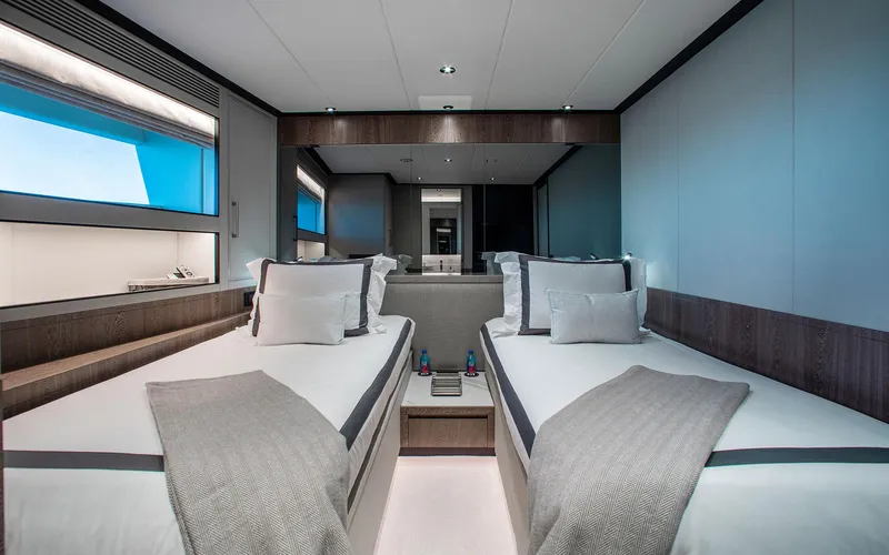 Slide: The Image of FREEDOM 110' Horizon Twin Guest Stateroom - 16