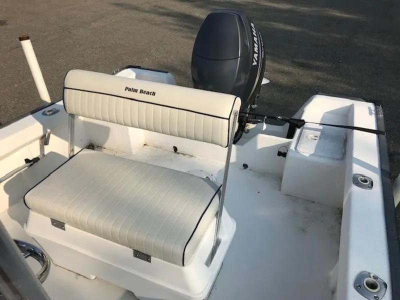 Slide: The Image of 2005 Palm Beach 1801 CC boat interior with Yamaha outboard motor. - 7