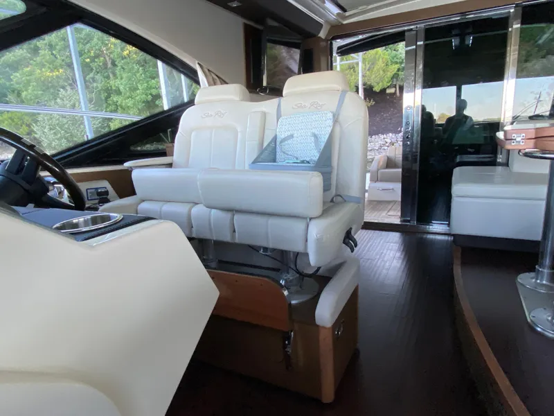 Slide: The Image of Luxurious interior of 2015 Sea Ray 510 Sundancer yacht with plush seating. - 28