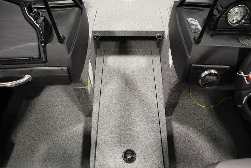 Slide: The Image of Interior view of 2025 Crestliner 1850 Super Hawk JS boat, featuring spacious cockpit design. - 19