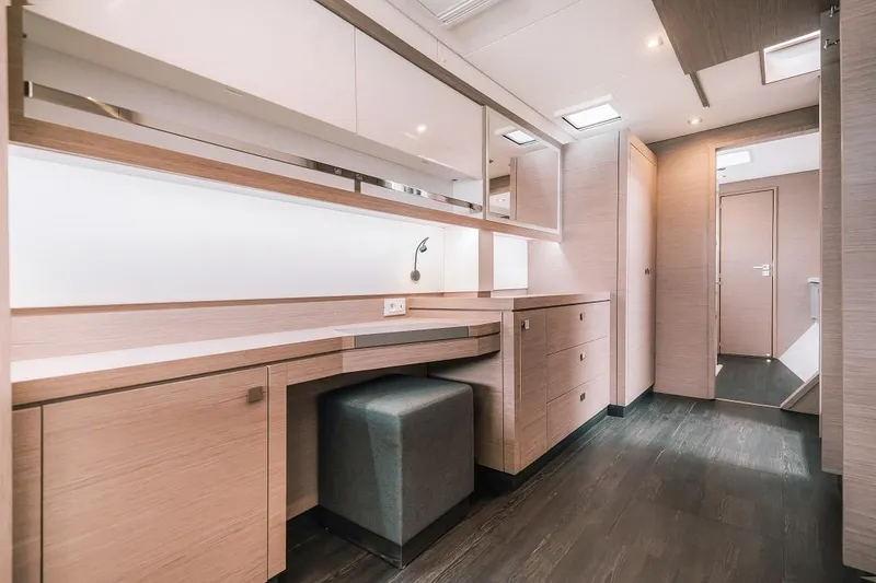 Slide: The Image of Luxurious interior of 2025 Fountaine Pajot Tanna 47 yacht with modern furnishings. - 6