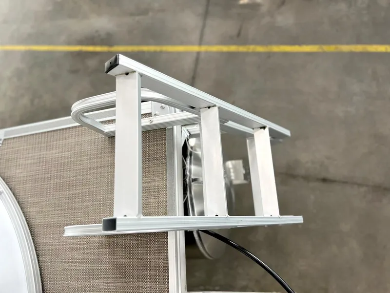 Slide: The Image of 2023 Starcraft LX 22 R boat ladder on deck, aluminum construction. - 31