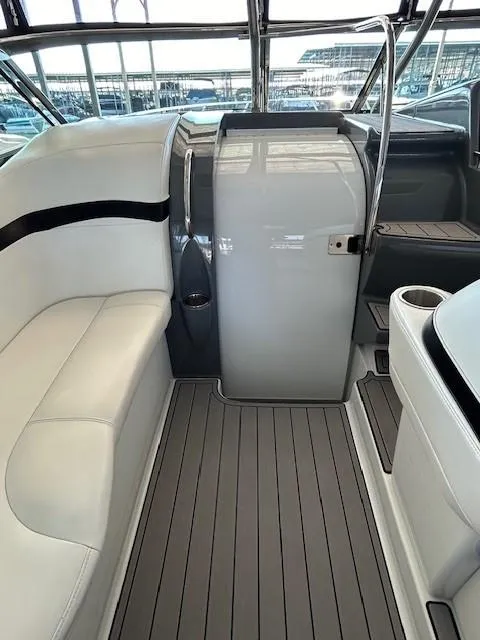 Slide: The Image of 2015 Formula 34 PC yacht interior with sleek seating and modern design. - 13