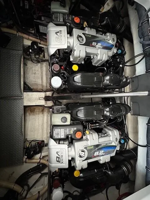 Slide: The Image of Twin engines in a 2015 Formula 34 PC boat, showcasing powerful marine engineering. - 24