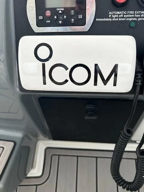 Slide: The Image of Control panel of a 2015 Formula 34 PC boat with Icom radio. - 41