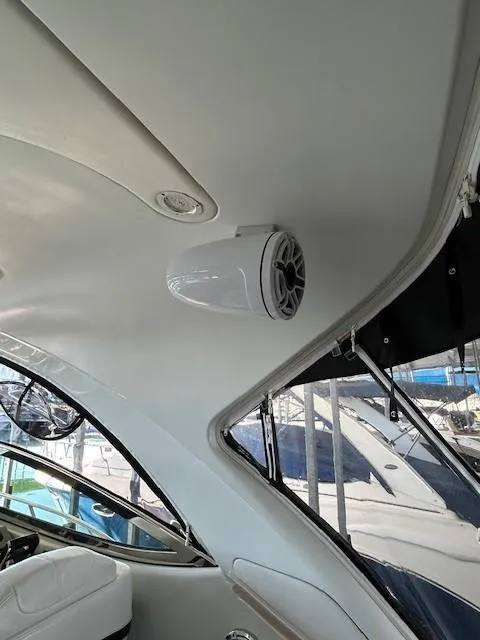 Slide: The Image of Speaker installed on 2015 Formula 34 PC boat ceiling, showcasing sleek interior design. - 48