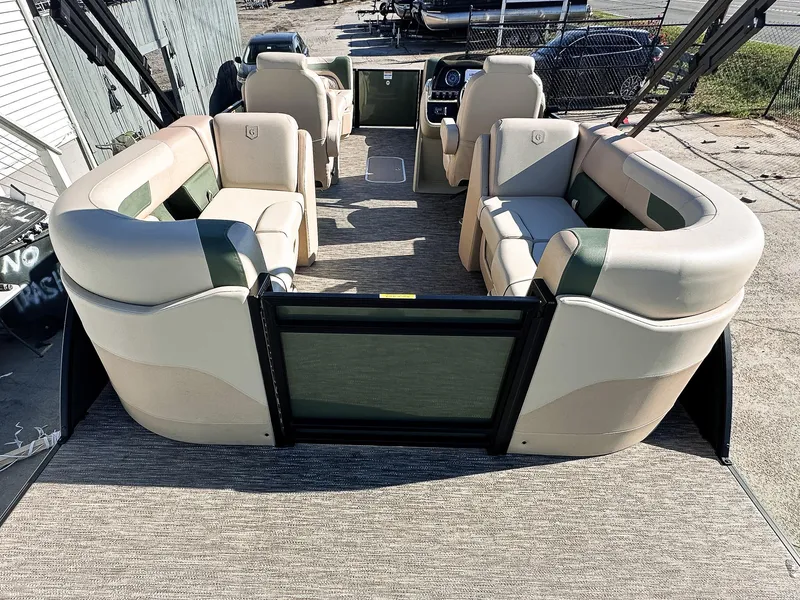Slide: The Image of 2025 Godfrey Sweetwater Tritoon 2286 SB with spacious split bench seating. - 15