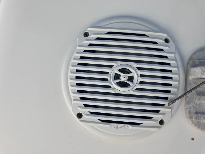 Slide: The Image of Close-up of a speaker on a 2015 Sea Born FX24 Bay boat. - 34