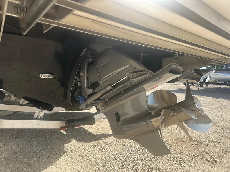 Slide: The Image of Close-up of 2023 Regal 2800 boat propeller and stern drive. - 9