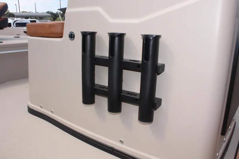 Slide: The Image of Rod holders on 2025 Avid 18 Rogue CC boat. - 19