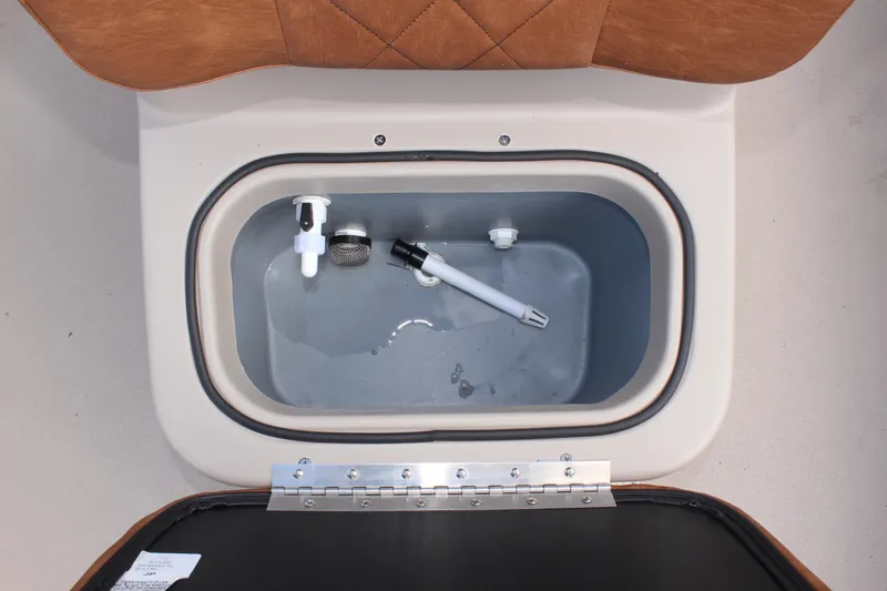 Slide: The Image of Avid 18 Rogue CC 2025 boat livewell with water and fittings. - 27