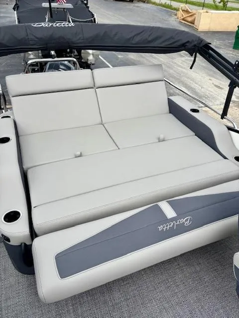 Slide: The Image of 2025 Barletta C22UC boat with comfortable seating and sleek design. - 14